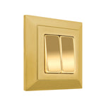 Load image into Gallery viewer, Interruptor doble tecla BARCELONA en oro brillo
