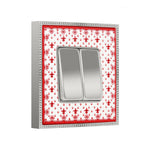 Load image into Gallery viewer, Interruptor doble tecla PORCELAIN BELLE EPOQUE rojo con cromo
